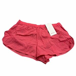 NWT Lululemon Dolphin-Hem Mid-Rise Running Short 3"
(Desert Red) Size XL